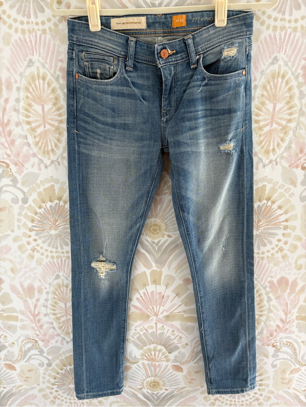 Pilcro and the Letterpress Hyphen Distressed Slim Jeans Blue | Size 25